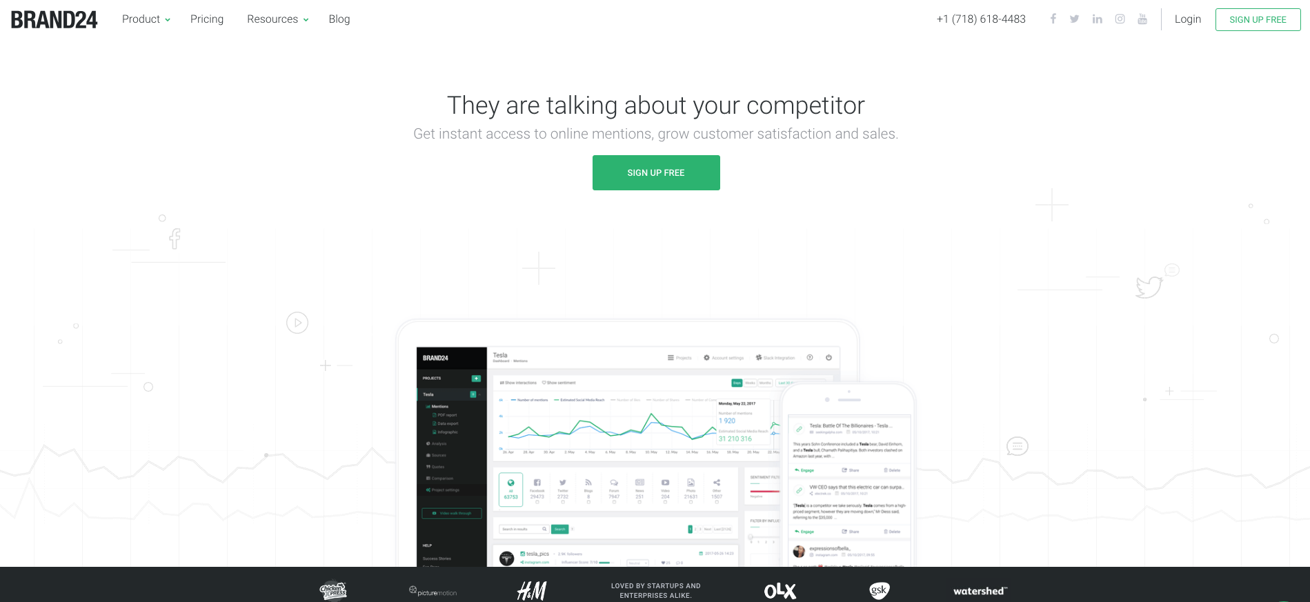 brand24 screenshot sign up page