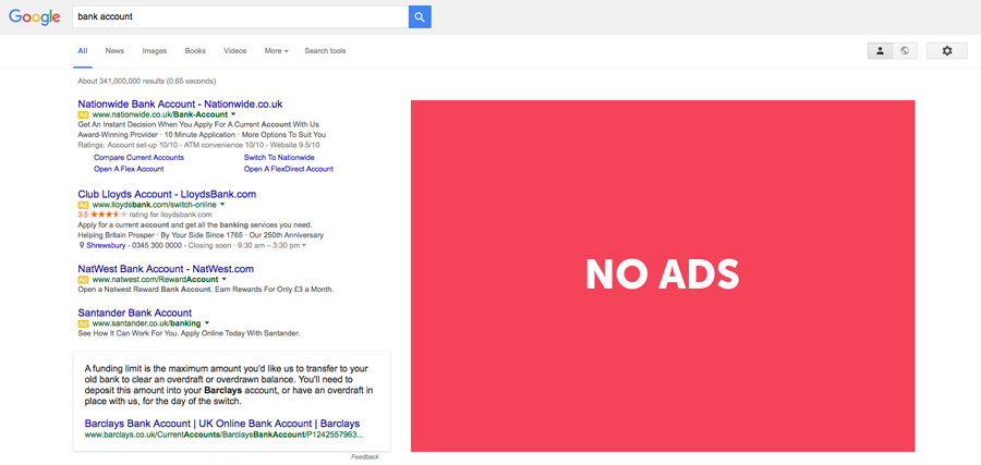 Google removes right hand column
