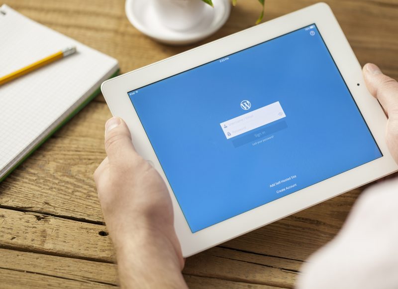 Verve News Articles Tablet with wordpress login page featured