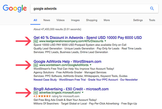 green outlined ad label