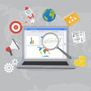 Laptop Magnifying Glass Illustration