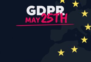 European map with GDPR May25th text with gold stars