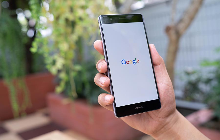 Hand Mobile Screen Google Search Logo