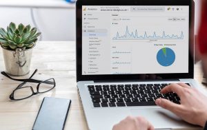 Laptop showing Google Analytics Data