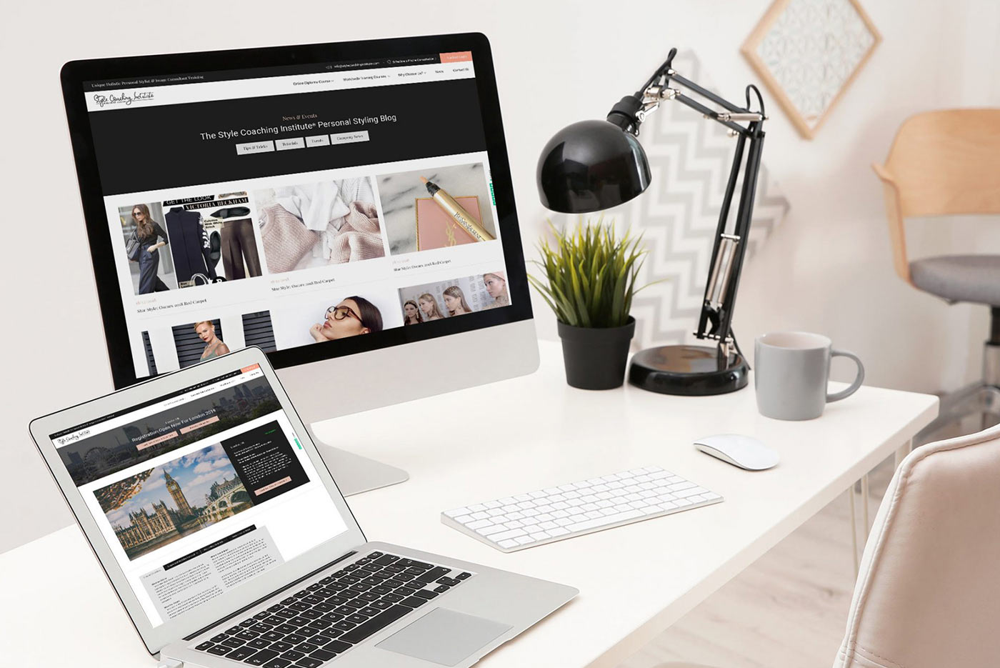 The Style Coaching Institute Website Laptop and iMac Computer