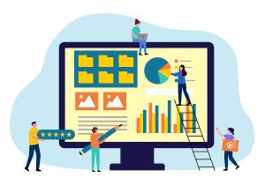 Build a website desktop screen graphic