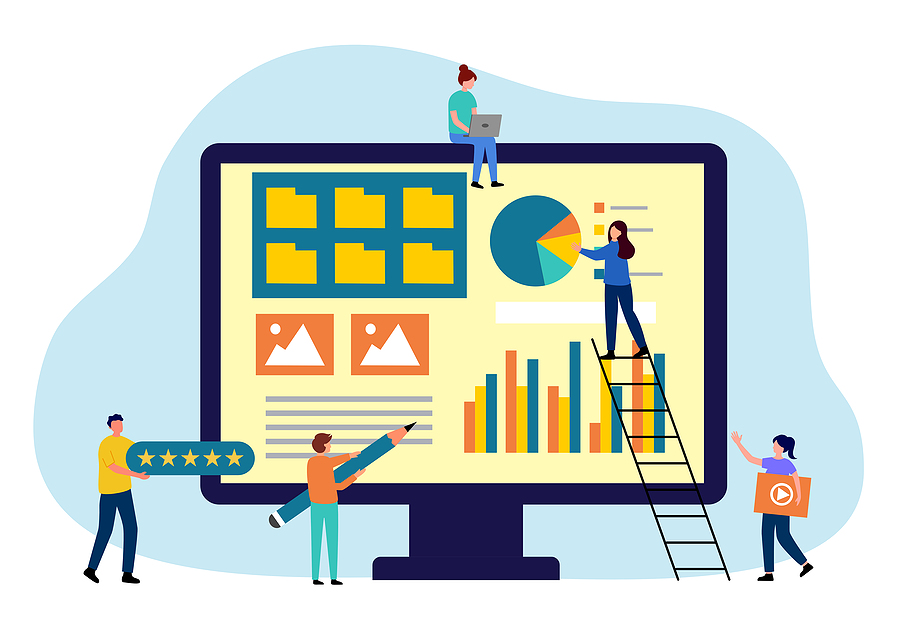 Build a website desktop screen graphic