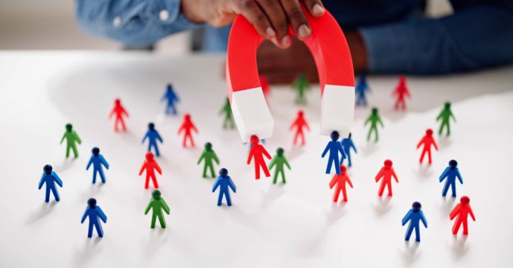 Email Lead magnet displayed as a magnet with people