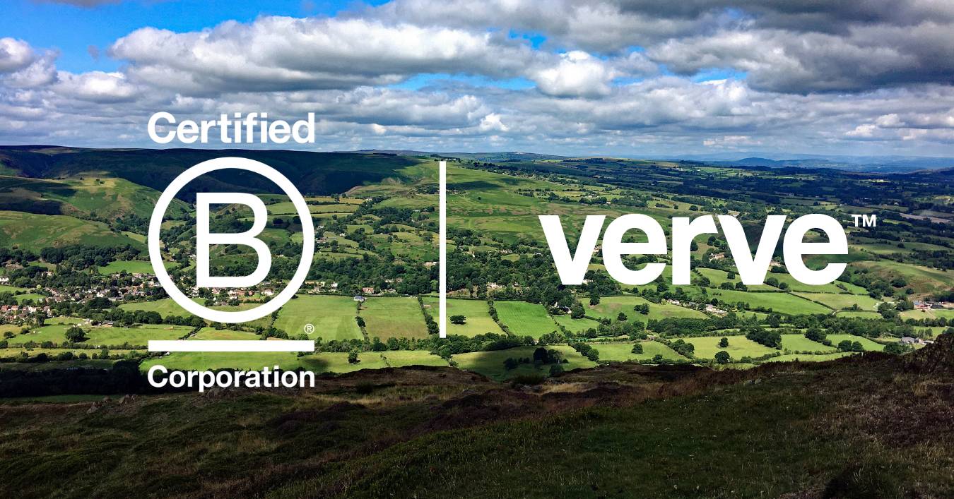 B Corp Certified Shropshire Hills with Verve and B Corp logo
