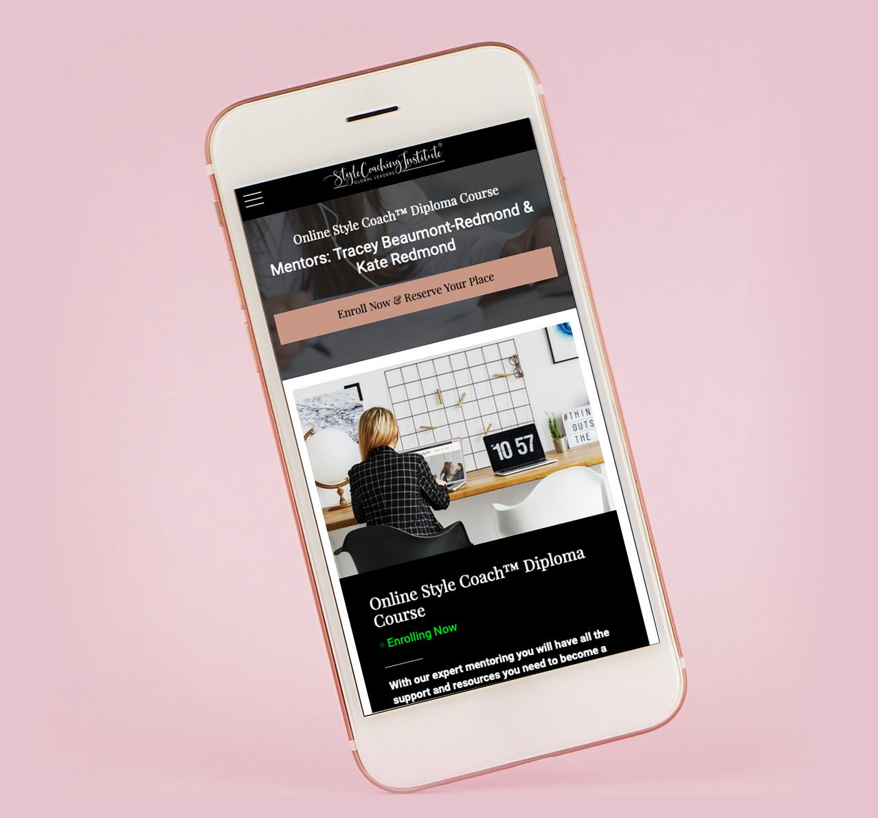 Mobile Screen Style Coaching Institute website