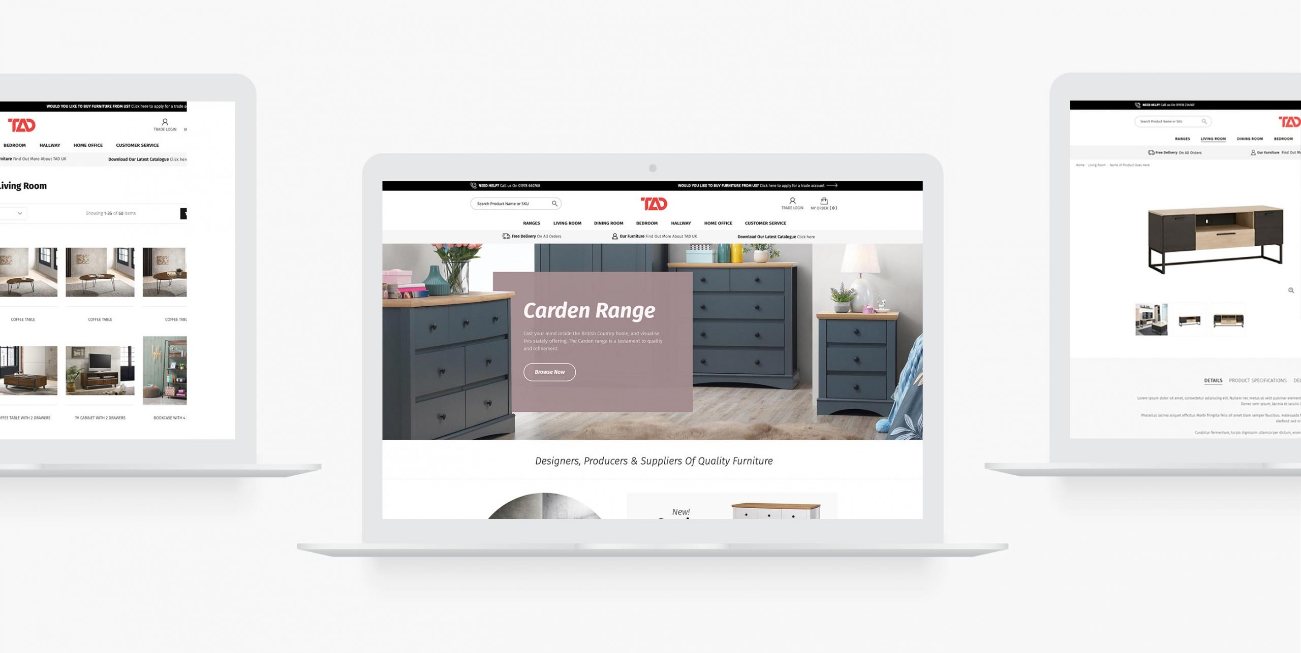 Laptop Displaying TAD Timber Art Design Websites Page