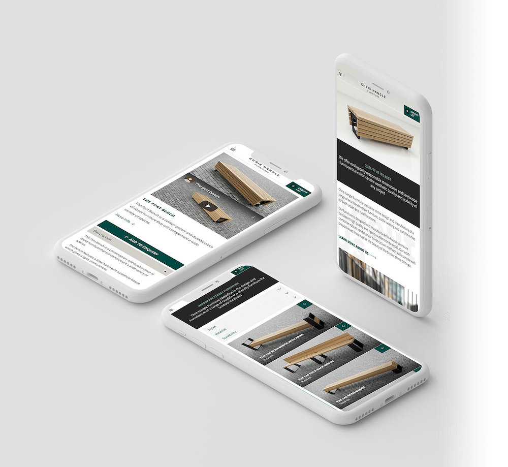 Mobile Screens Chris Nangle Website Pages