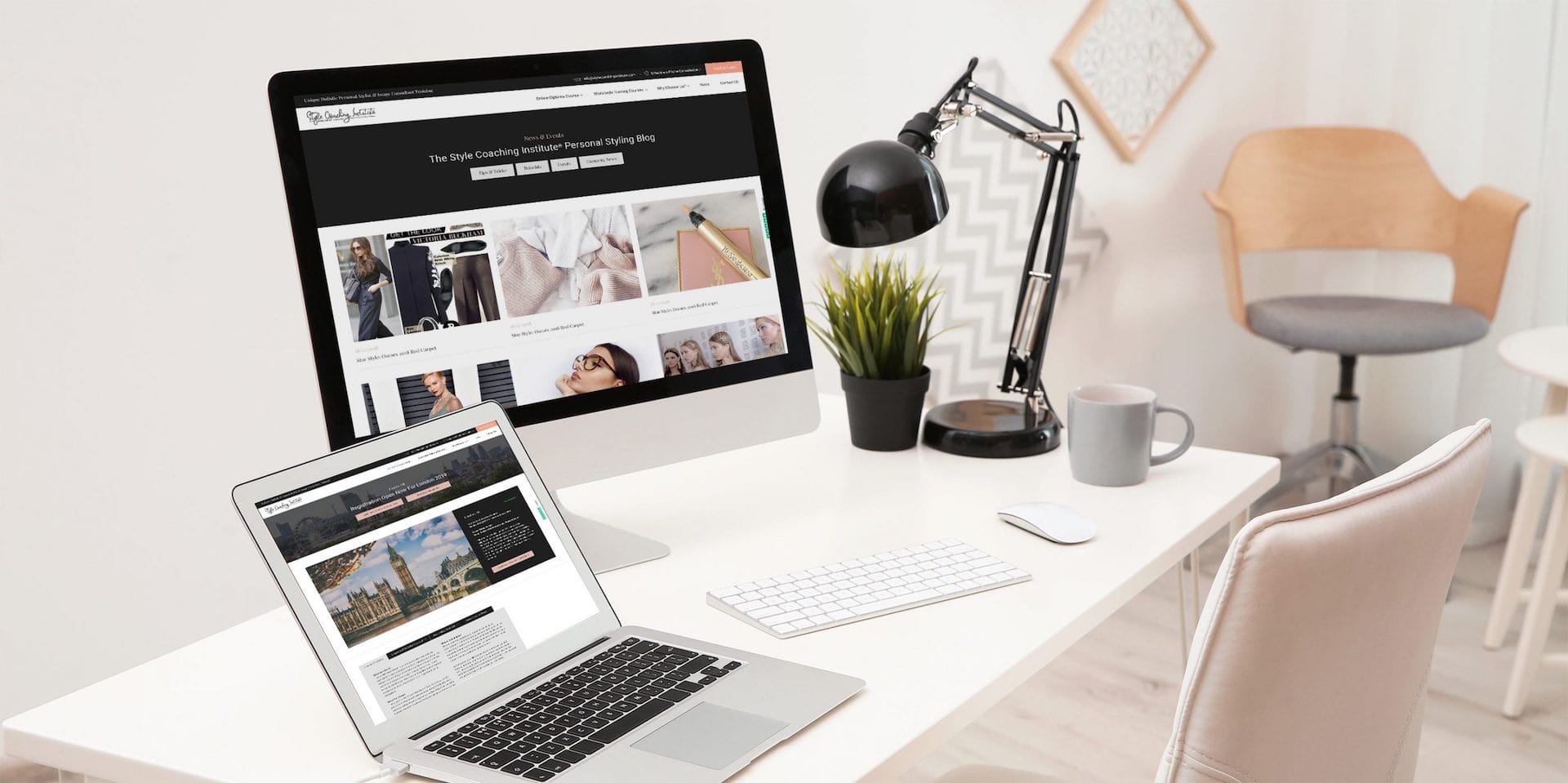 Desk iMac Laptop the Style Coaching Institute website