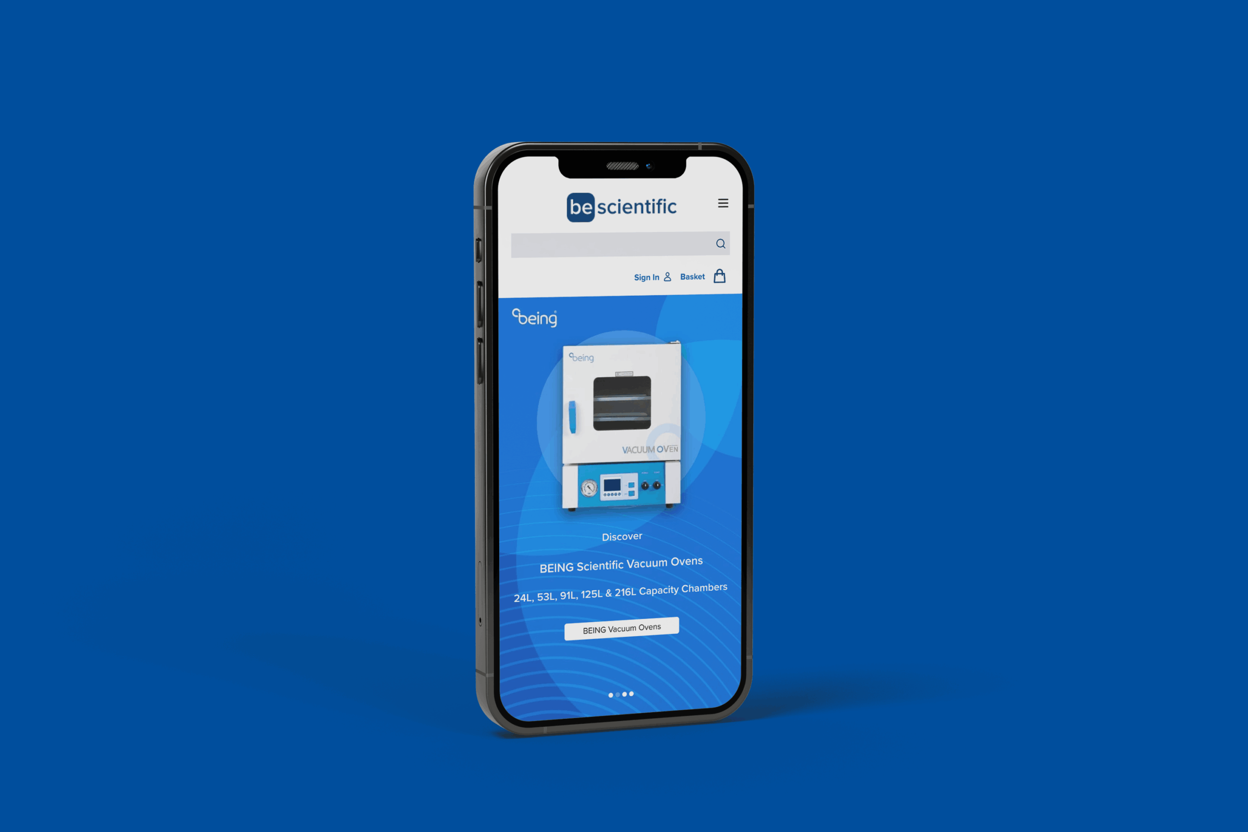 Be Scientific Website Mobile Mockup