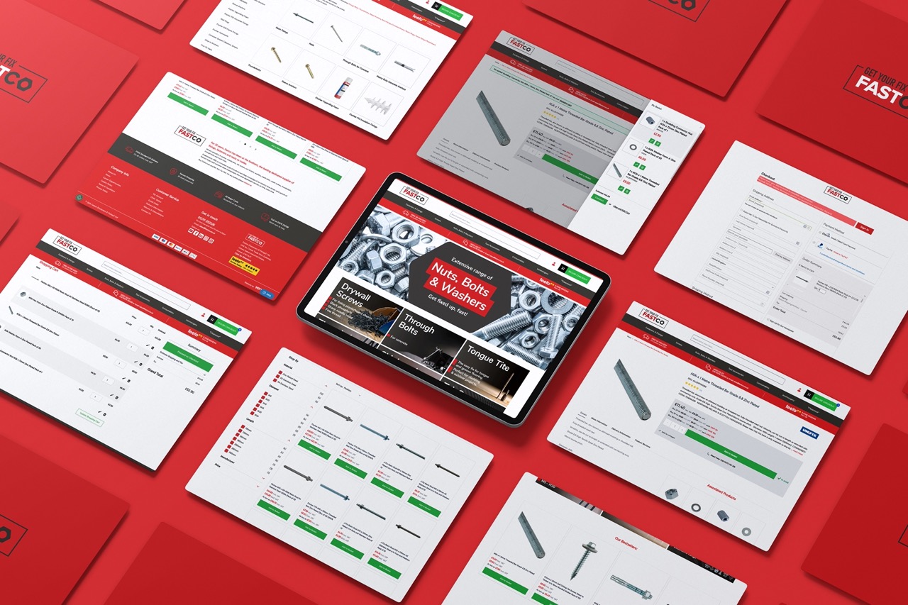 Fastco Fasteners & Fixings Website Screens Mockup