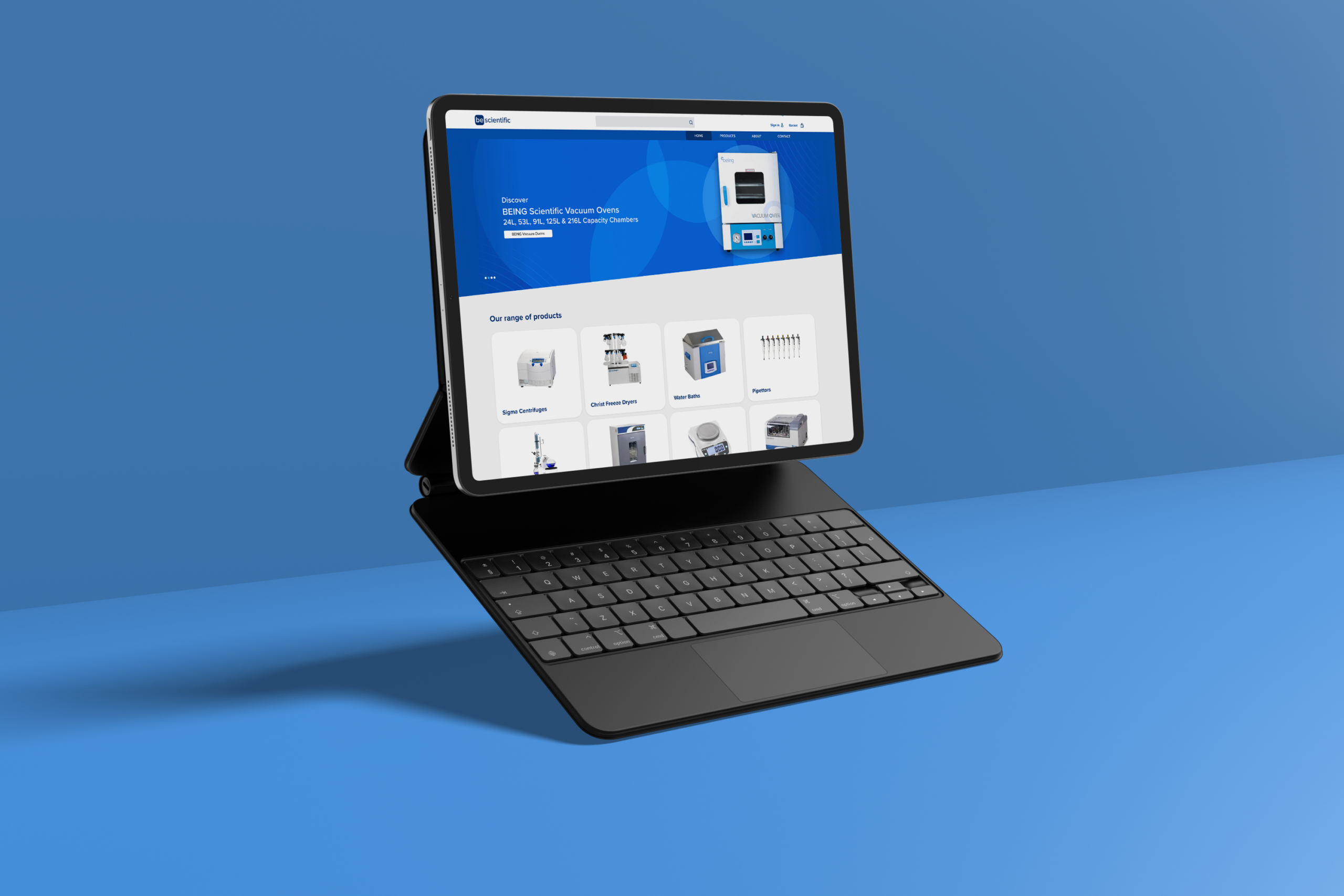 Be Scientific Website Tablet Mockup