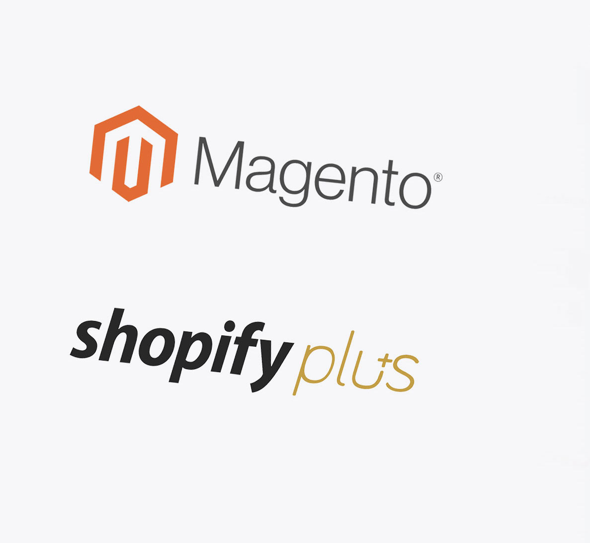Magento & shopify plus logos