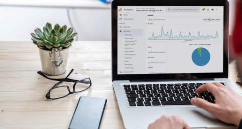 Verve News Articles Why Have An Agency Manage Your SEO? Laptop showing Google analytics